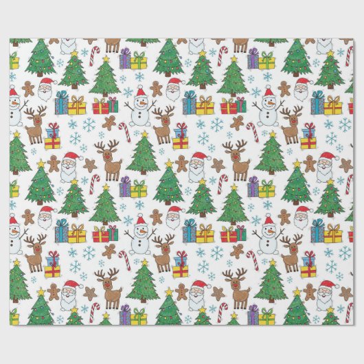 Christmas Pattern Wrapping Paper Cadeaupapier (Vlak)