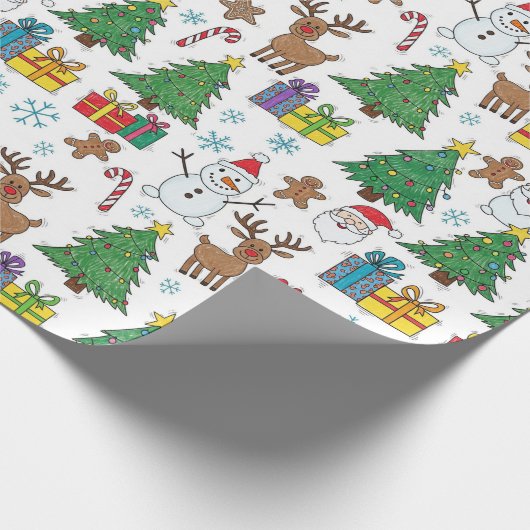 Christmas Pattern Wrapping Paper Cadeaupapier (Hoek)