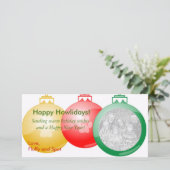 Christmas Paw Print Ornament Fotokaarten Feestdagenkaart (Staand voorkant)