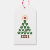 Christmas Paw Print Tree Gift Labels Cadeaulabel (Voorkant)