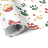 Christmas Paw Prints & Gifts Wrapping Paper Cadeaupapier (Rol Hoek)