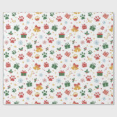 Christmas Paw Prints & Gifts Wrapping Paper Cadeaupapier (Vlak)