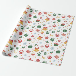 Christmas Paw Prints & Gifts Wrapping Paper Cadeaupapier