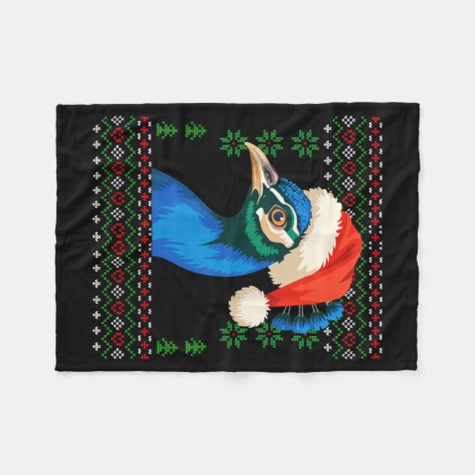 Christmas Pea Ugly Xmas Sweater  Fleece Deken (Voorkant (Horizontaal))