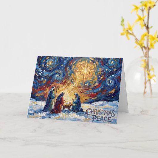 Christmas Peace Christmas Card Kaart (Gele Bloem)