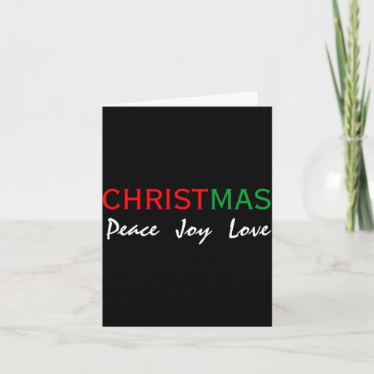 Christmas Peace Joy Love Tygraphy T Shirt  Kaart (Voorkant)