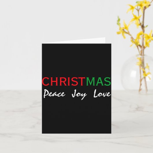 Christmas Peace Joy Love Tygraphy T Shirt  Kaart (Gele Bloem)