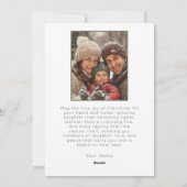 Christmas Peace Love Rustic Minimal Photo Pine Feestdagenkaart (Achterkant)