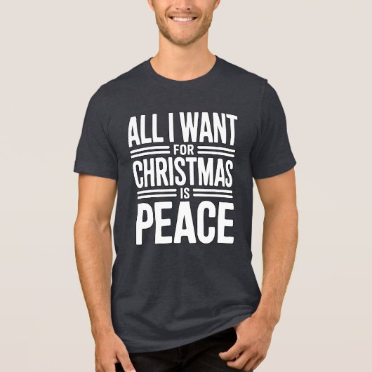 Christmas Peace Quote Tri-Blend Shirt (Voorkant)