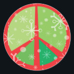 Christmas Peaces SIgn STICKERS<br><div class="desc">Nieuw kerstvredesteken met sneeuwvlokken.</div>