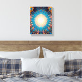 Christmas Peacock Frequency Premium Wrapped Canvas (Insitu (Slaapkamer))