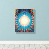 Christmas Peacock Frequency Premium Wrapped Canvas (Insitu (Houten vloer))