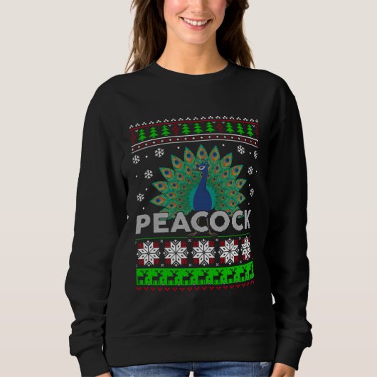 Christmas Peacock Ugly Sweater Xmas  For Women Gir (Voorkant)
