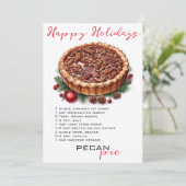 Christmas Pecan Pie Recept Feestdagenkaart (Staand voorkant)