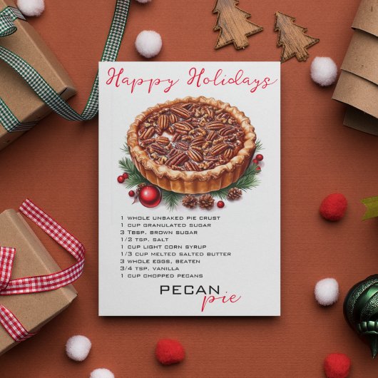 Christmas Pecan Pie Recept Feestdagenkaart