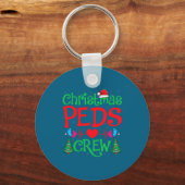 Christmas Peds Crew Santa Hat Xmas Tree Pediatric Sleutelhanger (Voorkant)