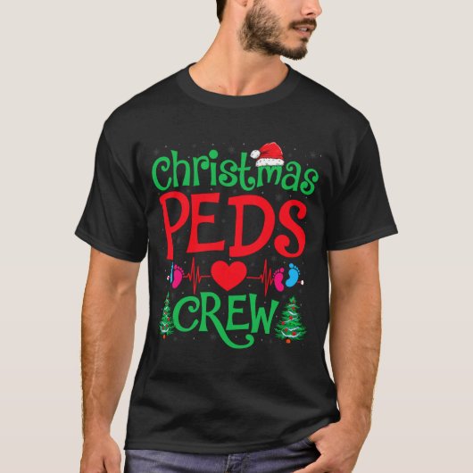 Christmas Peds Crew Santa Hat Xmas Tree Pediatric  T-shirt (Voorkant)