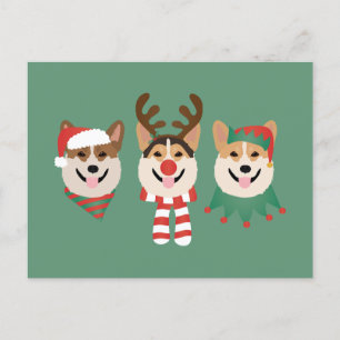 Christmas Pembroke Welsh Corgi Dogs Briefkaart