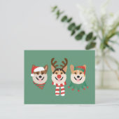 Christmas Pembroke Welsh Corgi Dogs Briefkaart (Staand voorkant)