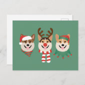 Christmas Pembroke Welsh Corgi Dogs Briefkaart (Voorkant / Achterkant)