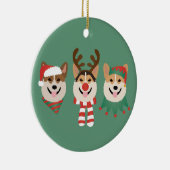 Christmas Pembroke Welsh Corgi Dogs Keramisch Ornament (Rechts)