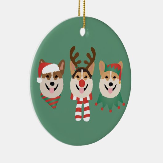 Christmas Pembroke Welsh Corgi Dogs Keramisch Ornament (Rechts)