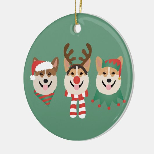Christmas Pembroke Welsh Corgi Dogs Keramisch Ornament (Links)