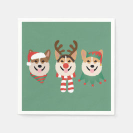 Christmas Pembroke Welsh Corgi Dogs Servet