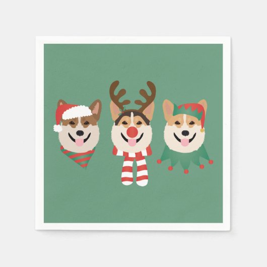 Christmas Pembroke Welsh Corgi Dogs Servet (Voorkant)