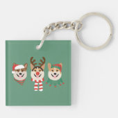 Christmas Pembroke Welsh Corgi Dogs Sleutelhanger (Achterkant)