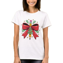 Christmas Pencil with Festive Bow and Tree Design