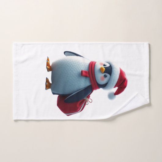 Christmas penguin bad handdoek (Handdoek)