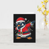 Christmas Penguin Dabbing Lights Santa Xmas voor m Kaart (Gele Bloem)
