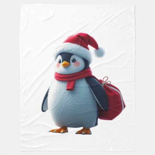 Christmas penguin fleece deken (Voorkant)