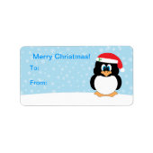 Christmas Penguin Gift Label Labels (Voorkant)