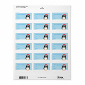 Christmas Penguin Gift Label Labels (Full Sheet)