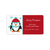 Christmas Penguin Gift Label Labels (Voorkant)