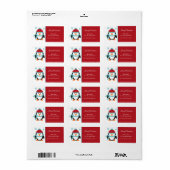 Christmas Penguin Gift Label Labels (Full Sheet)