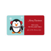 Christmas Penguin Gift Label Labels (Voorkant)