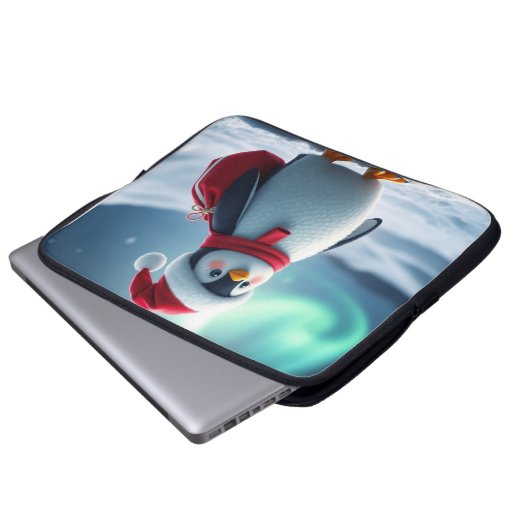 Christmas penguin laptop sleeve (Voorkant onderkant)