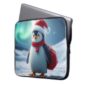 Christmas penguin laptop sleeve (Voorkant Links)