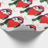 CHRISTMAS PENGUIN LOVE wrappapier Cadeaupapier (Hoek)
