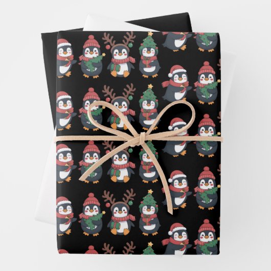 Christmas Penguin Lover Cute Animals Family Xmas Inpakpapier Vel (In situ)