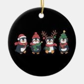 Christmas Penguin Lover Cute Animals Family Xmas Keramisch Ornament (Voorkant)