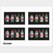 Christmas Penguin Lover Cute Animals Family Xmas Rechthoekige Sticker (Vel)