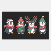 Christmas Penguin Lover Cute Animals Family Xmas Rechthoekige Sticker (Voorkant)