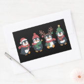 Christmas Penguin Lover Cute Animals Family Xmas Rechthoekige Sticker (Envelop)