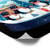 Christmas Penguin Snow Globe Scene Family Holiday Poster (Hoek)