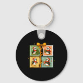 Christmas Penguin Stamp Collage  Sleutelhanger (Voorkant)