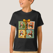 Christmas Penguin Stamp Collage  T-shirt (Voorkant)